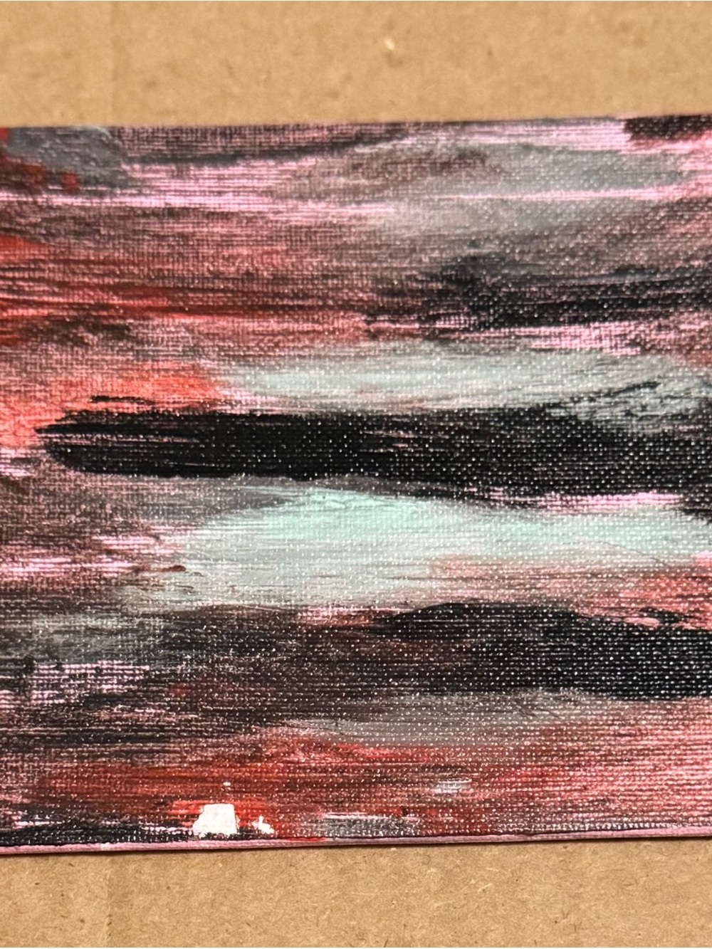 Miniature Acrylic Painting Abstract 5x7 New Original Art Bright Calmer Love
